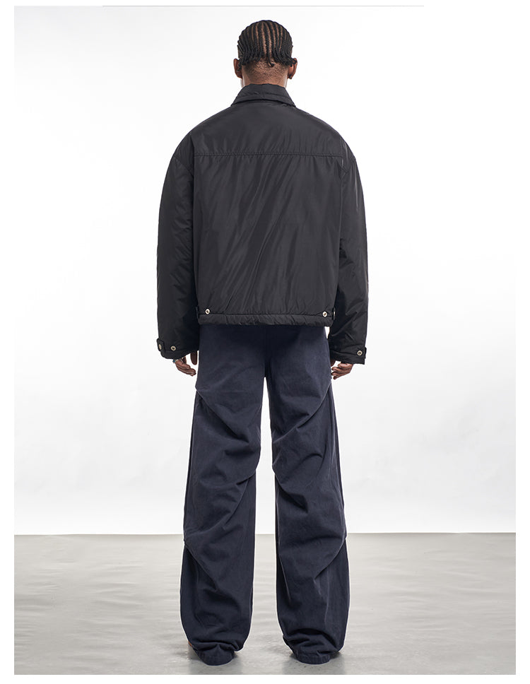 F3F Select Navy Blue Pleated Casual Pants | Face 3 Face