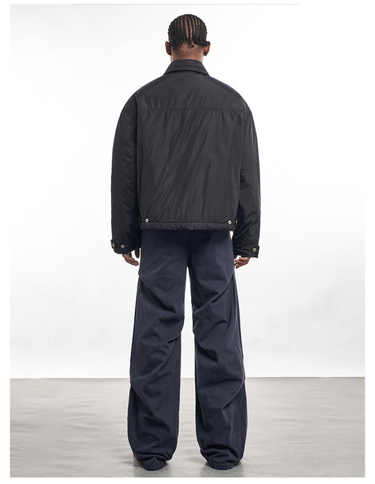 F3F Select Navy Blue Pleated Casual Pants | Face 3 Face