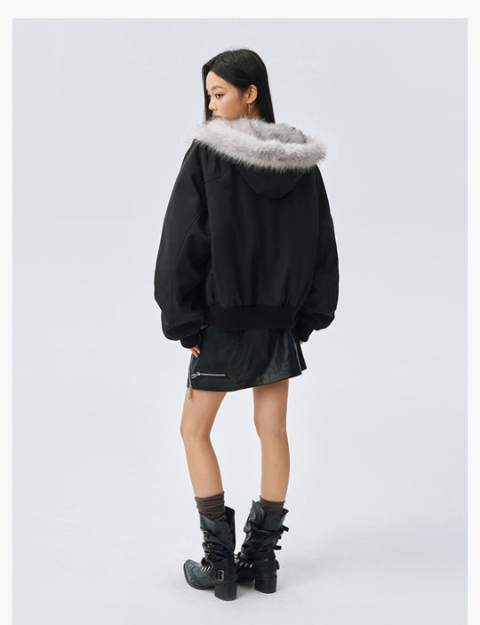 MEDM Fur-Lined Hooded Jacket | Face 3 Face