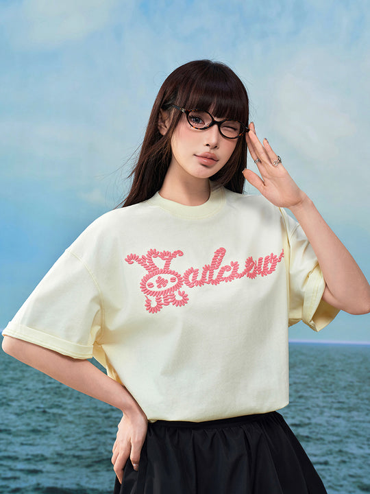 YADcrew Rope Knot 3D Needle Embroidered Logo Tee | Face 3 Face