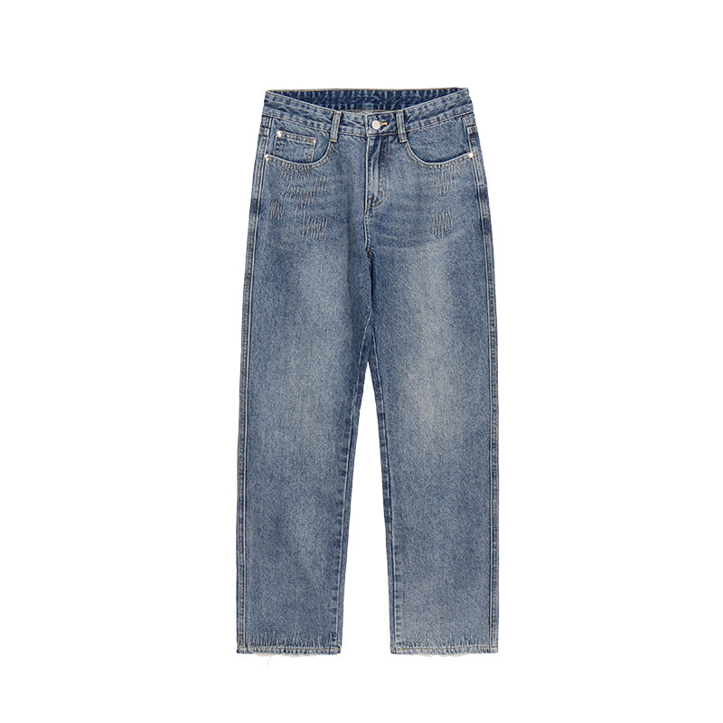 UNTILWERICH Irregular Stitching Embroidered Washed Jeans | Face 3 Face