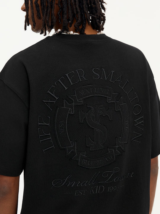 Small Town Kid Round Cross Patch Embroidered Tee | Face 3 Face