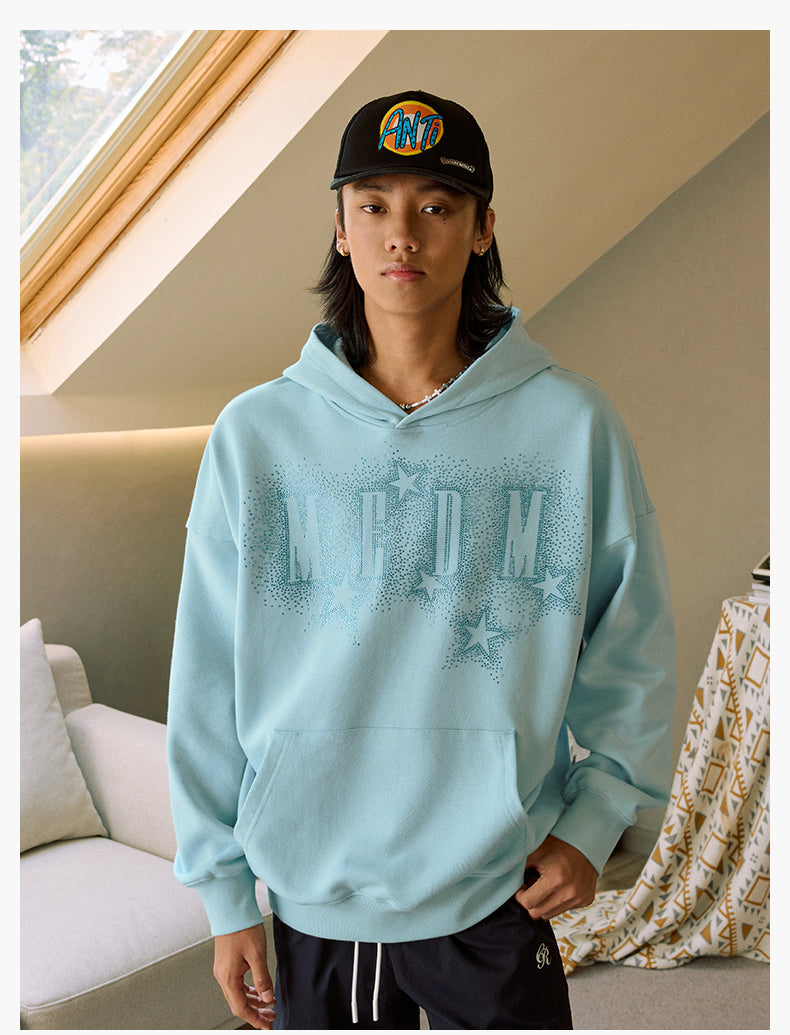 MEDM Rhinestone Star & Logo Hoodie | Face 3 Face