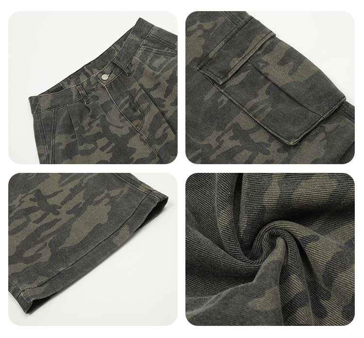 F3F Select Camouflage Baggy Oversize Pocket Cargo Pants | Face 3 Face