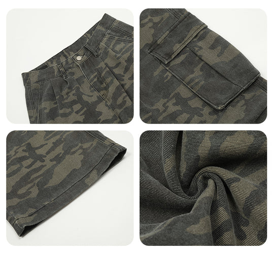 F3F Select Camouflage Baggy Oversize Pocket Cargo Pants | Face 3 Face