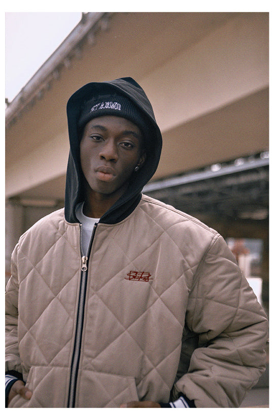Remedy x STA STARMD Embroidered Quilted Hoodie Jacket | Face 3 Face