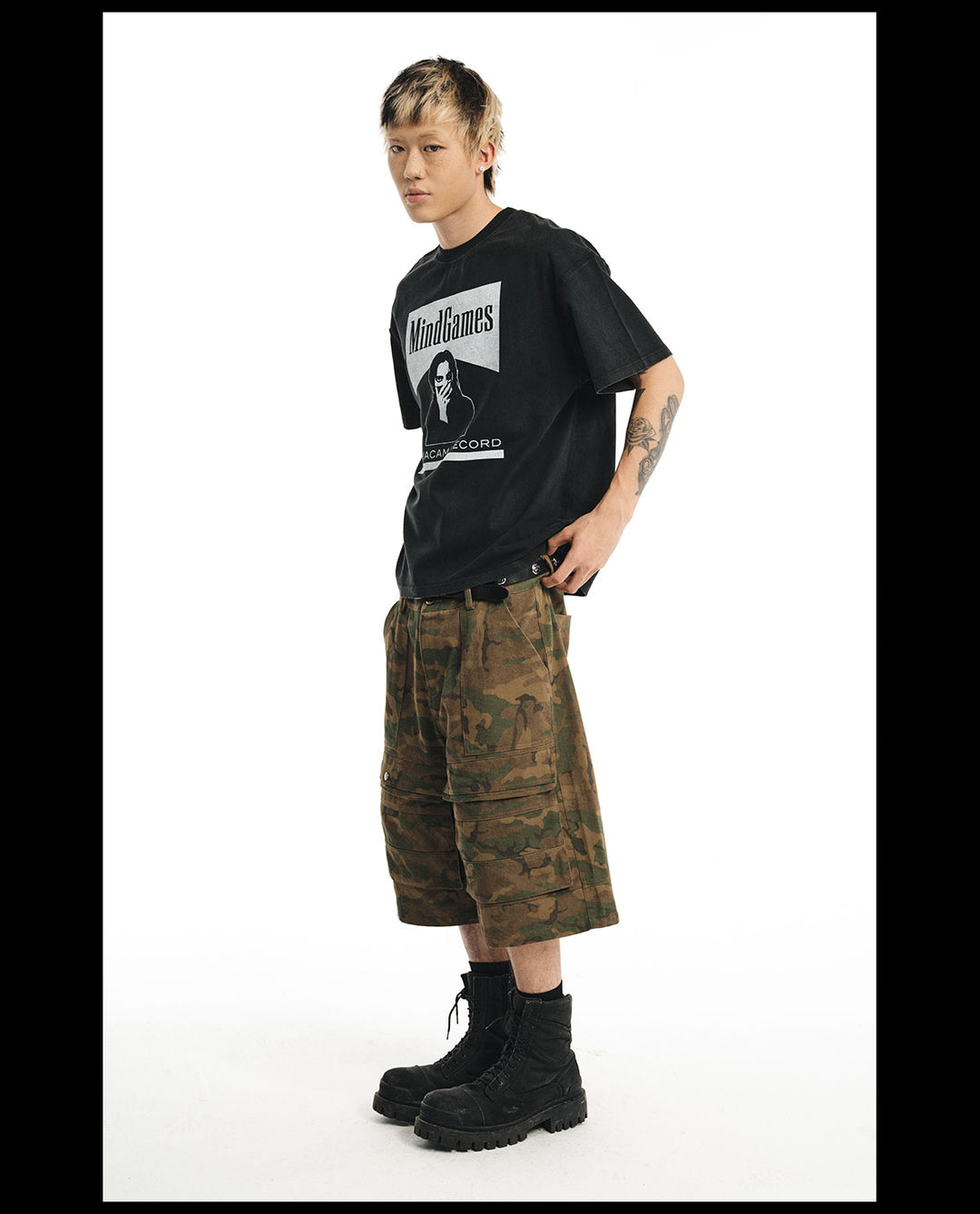 NOVACAM MindGames Vintage Print Washed Backstitch Tee | Face 3 Face