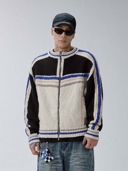 F2CE Color Block Zip Knit Cowichan Cardigan | Face 3 Face