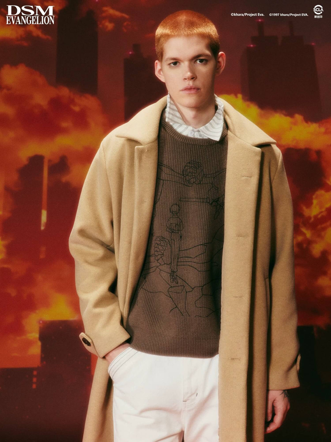 DSM x EVA Shinji Ikari Embroidered Long Coat | Face 3 Face