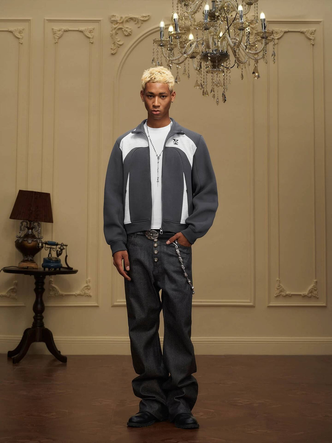 YADcrew Color Block Deconstructed Track Jacket | Face 3 Face