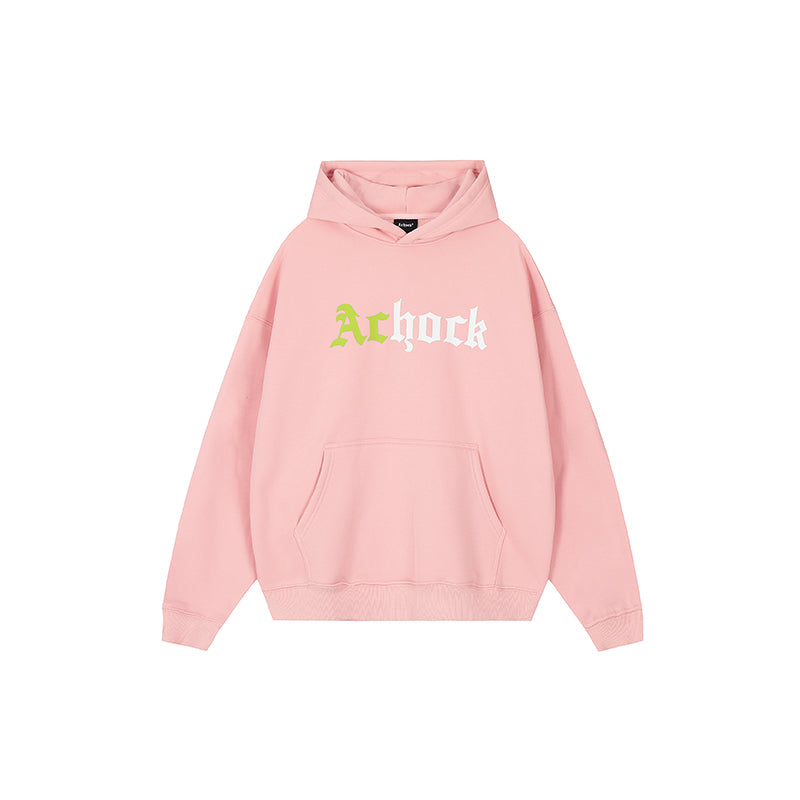 Puff print hoodies | Achock Colorblocking Printed Logo Hoodie | Face 3 Face