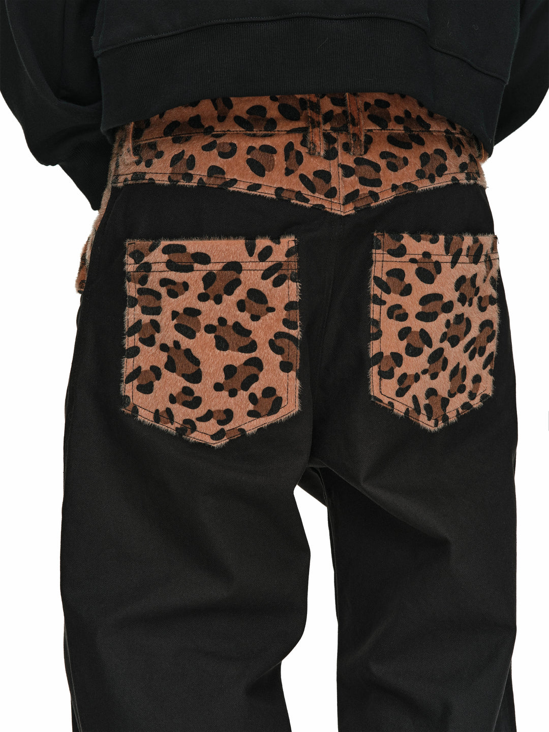 ANTIDOTE Wooly Leopard Cow Patchwork Work Pants | Face 3 Face