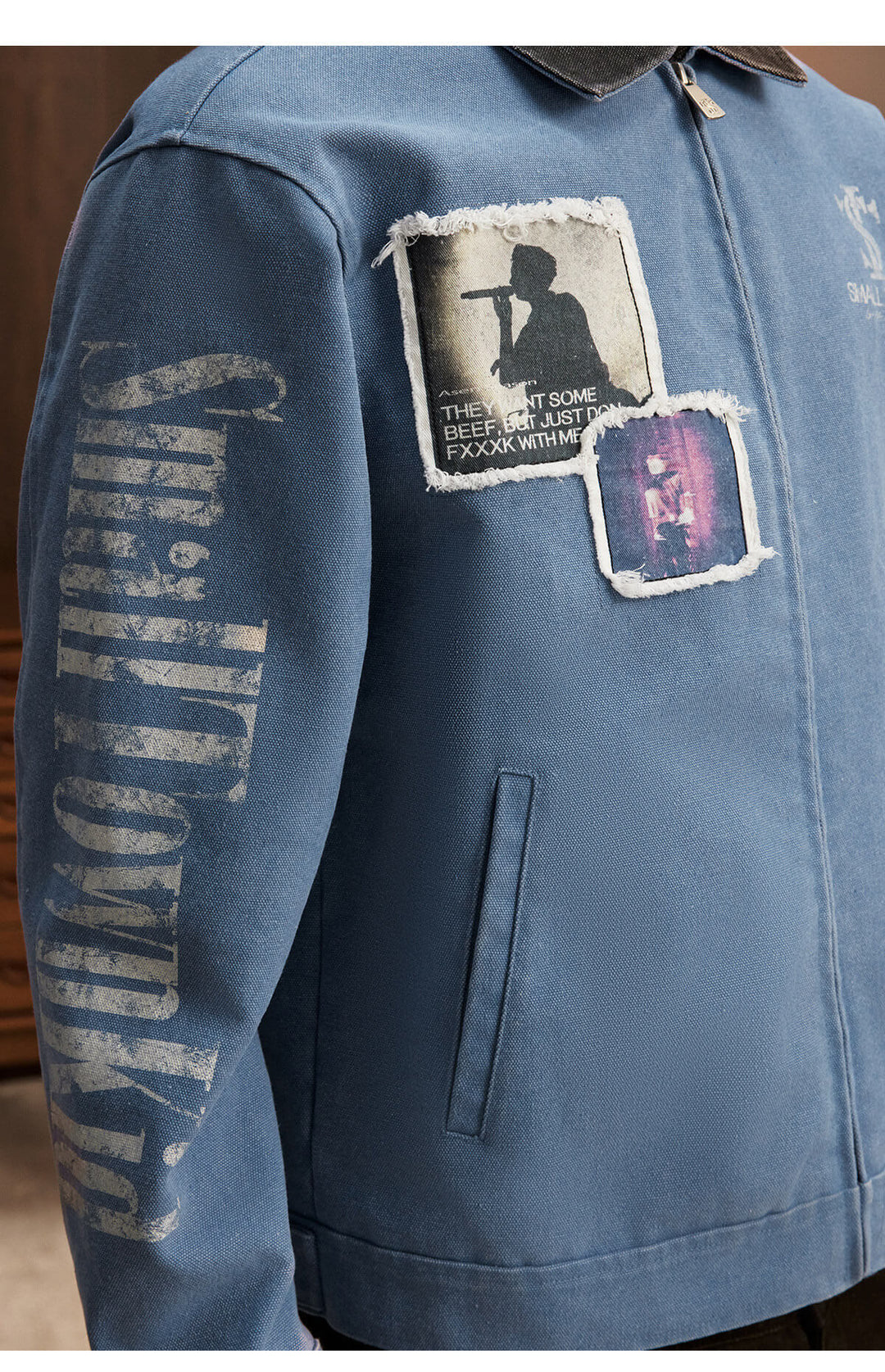 Small Town Kid Music Patch Washed Canvas Work Jacket | Face 3 Face