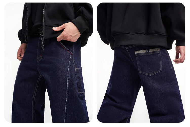 F3F Select Line Stitch Design Baggy Jeans | Face 3 Face