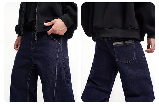F3F Select Line Stitch Design Baggy Jeans | Face 3 Face