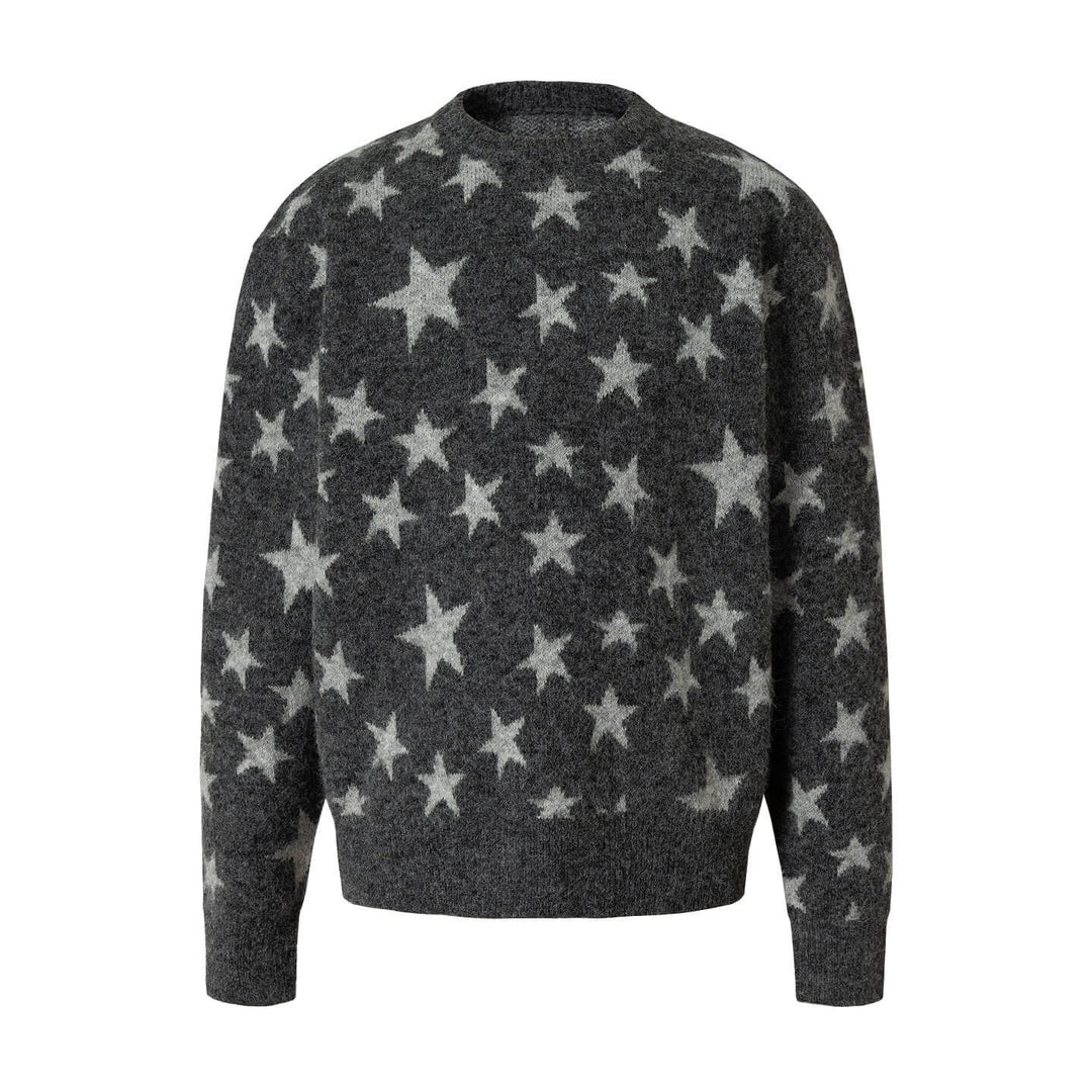 YADcrew All Over Star Fuzzy Knit Sweater | Face 3 Face