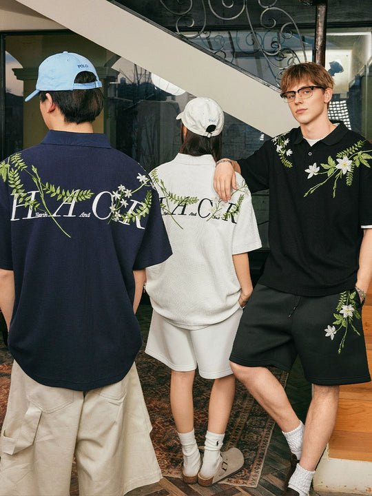 Harsh and Cruel Botanical Embroidered Polo | Face 3 Face