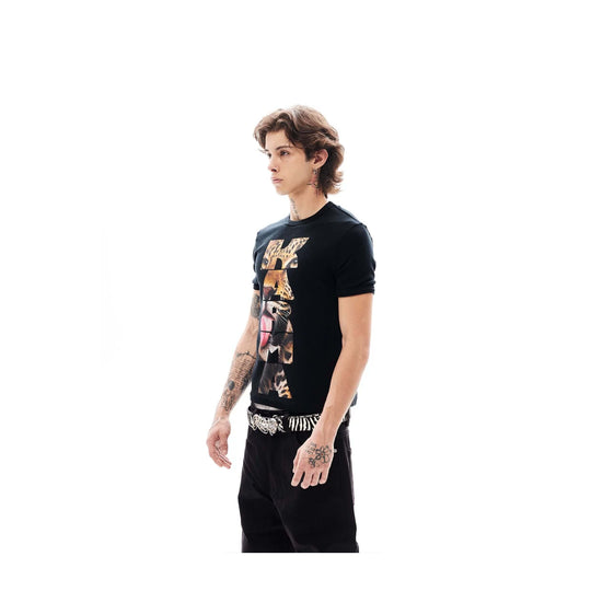 KARMANISTIC Cheetah Logo Print Short Sleeve Tee | Face 3 Face