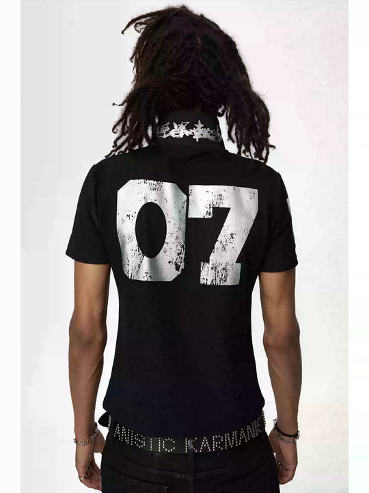 KARMANISTIC Embroidered and Printed Short Polo Shirt | Face 3 Face