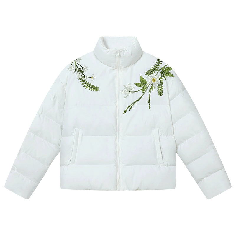 Harsh and Cruel Floral Embroidered Loose Padded Jacket | Face 3 Face