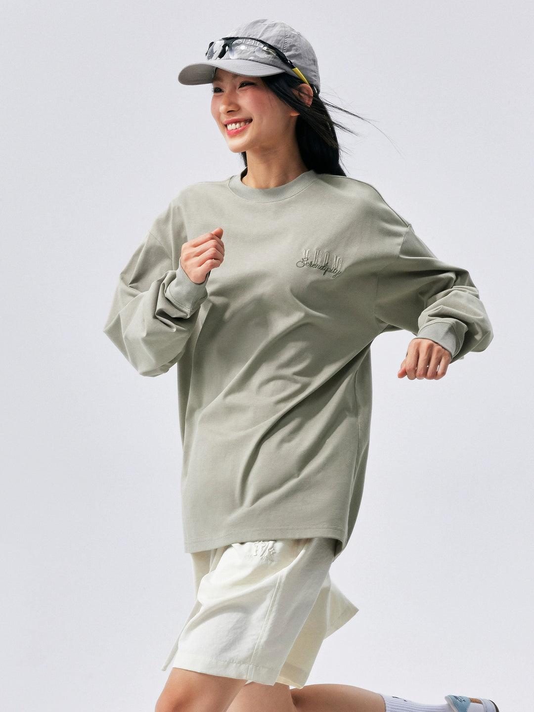 MEDM Logo Embroidered Antibacterial Long Sleeve Tee | Face 3 Face