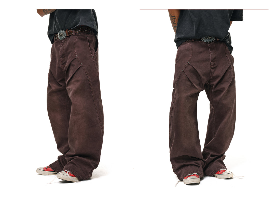 ANTIDOTE 3D Pleated Washed Work Pants | Face 3 Face