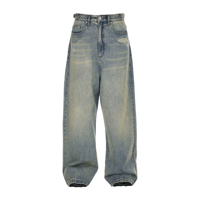 STEEPC Washed Vintage Pockets Deconstructed Baggy Jeans | Face 3 Face