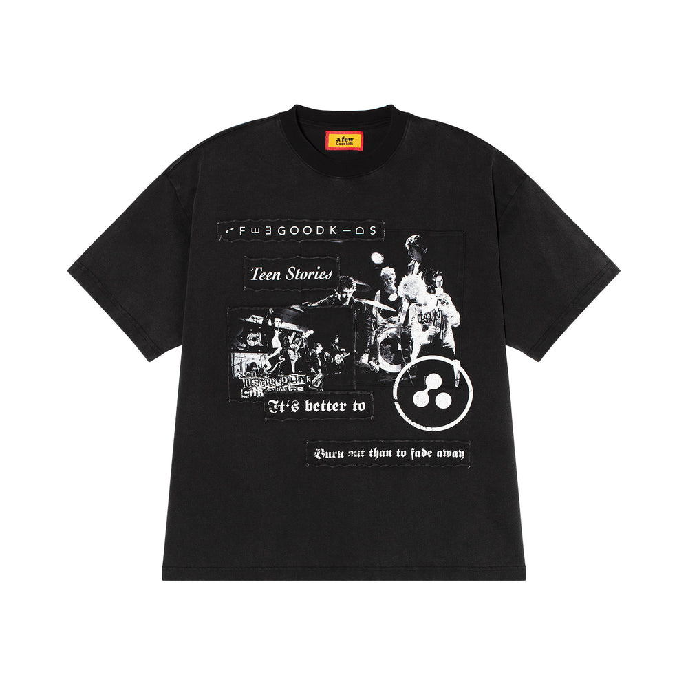AFGK Rock Punk Print Vintage Washed Tee | Face 3 Face