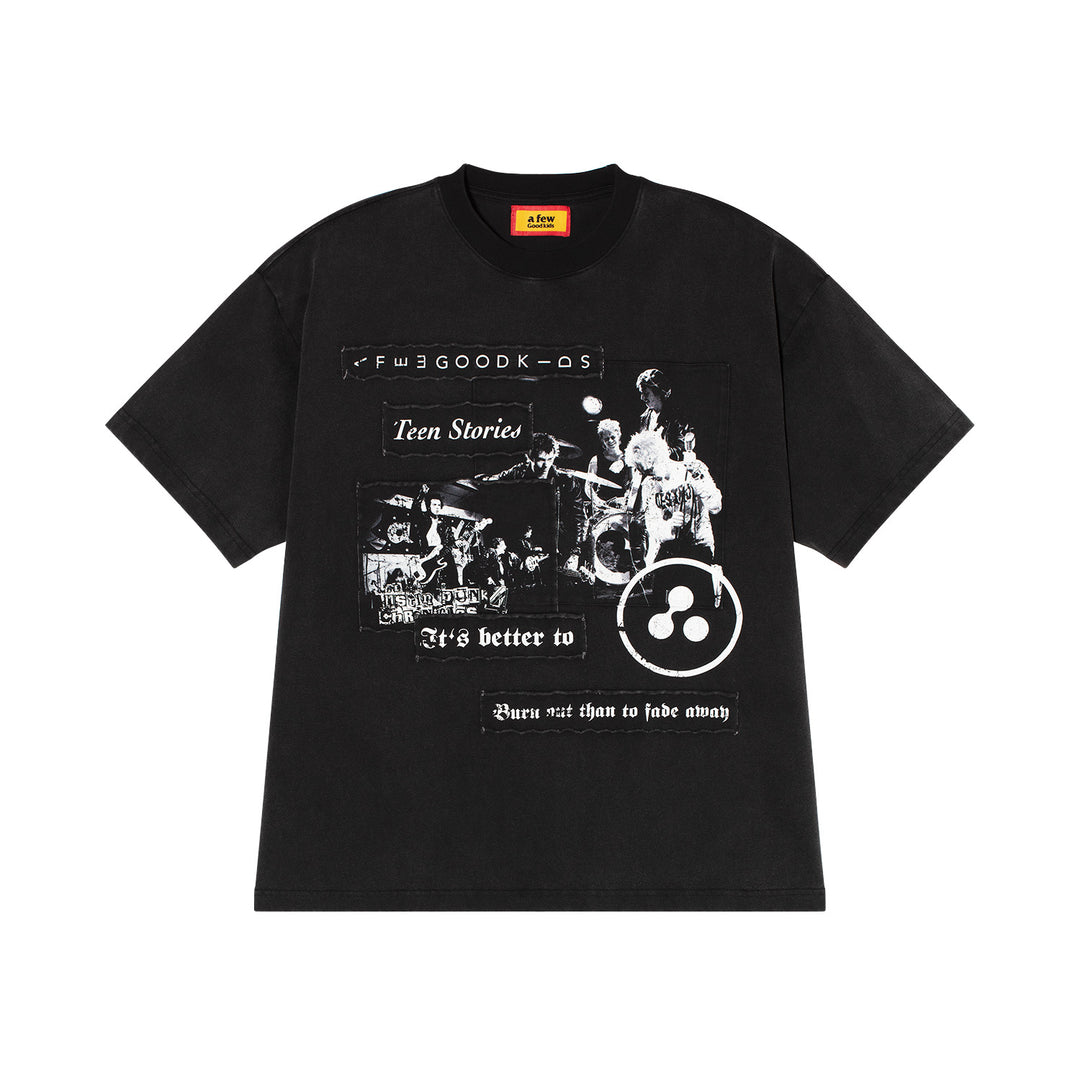 AFGK Rock Punk Print Vintage Washed Tee | Face 3 Face