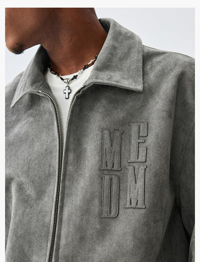 MEDM Suede Patch Embroidered Rider Jacket | Face 3 Face