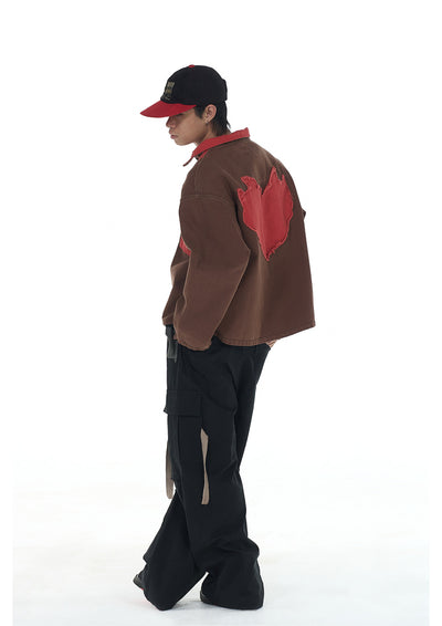 EVILKNIGHT(EK) Embroidery Patch Lapel Reversible Pullover Jacket | Face 3 Face