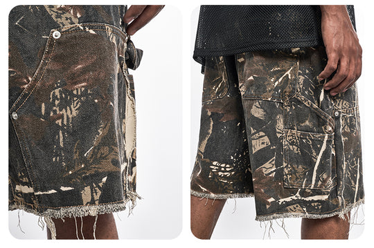 F3F Select Cutoff Double Knee Tree Camouflage Shorts | Face 3 Face