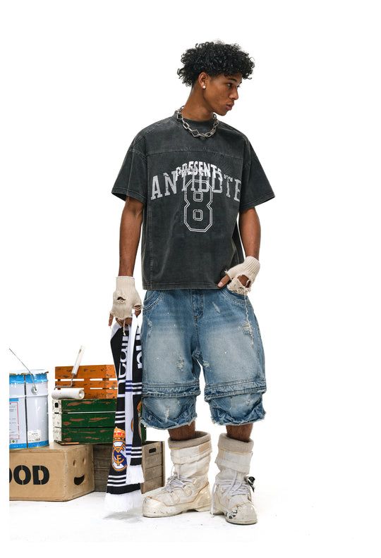 ANTIDOTE Logo Numbering Print Washed Tee | Face 3 Face