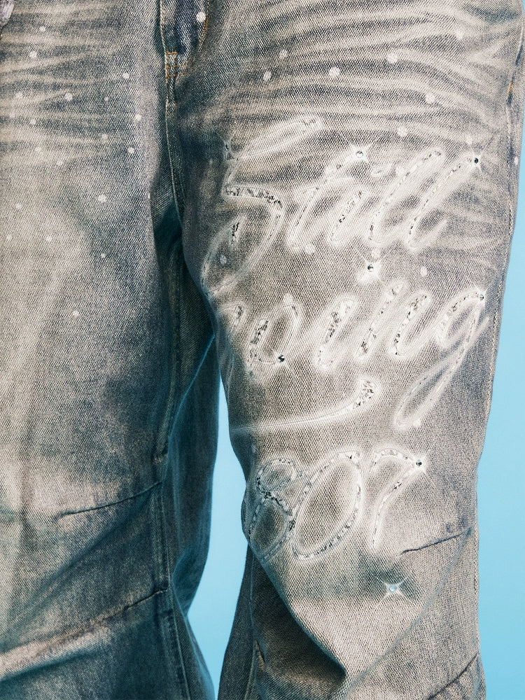 1807 SWAROVSKI Crystal Washed Jeans | Face 3 Face