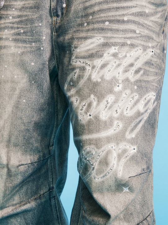 1807 SWAROVSKI Crystal Washed Jeans | Face 3 Face