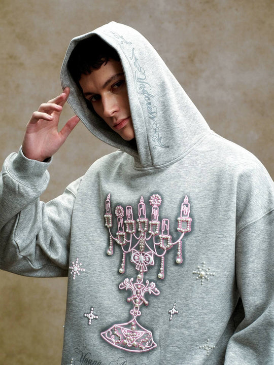 YADcrew Pearl Embellished Candlestick Hoodie | Face 3 Face