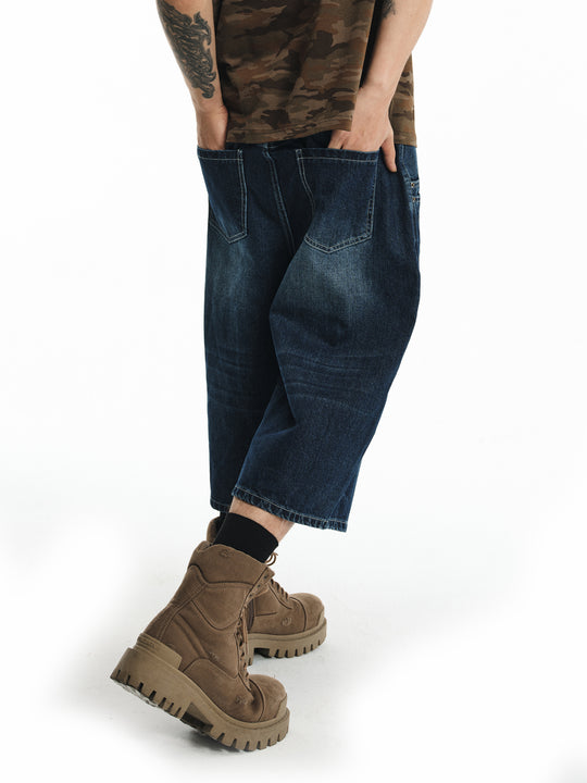 NOVACAM Washed Baggy Denim Shorts | Face 3 Face