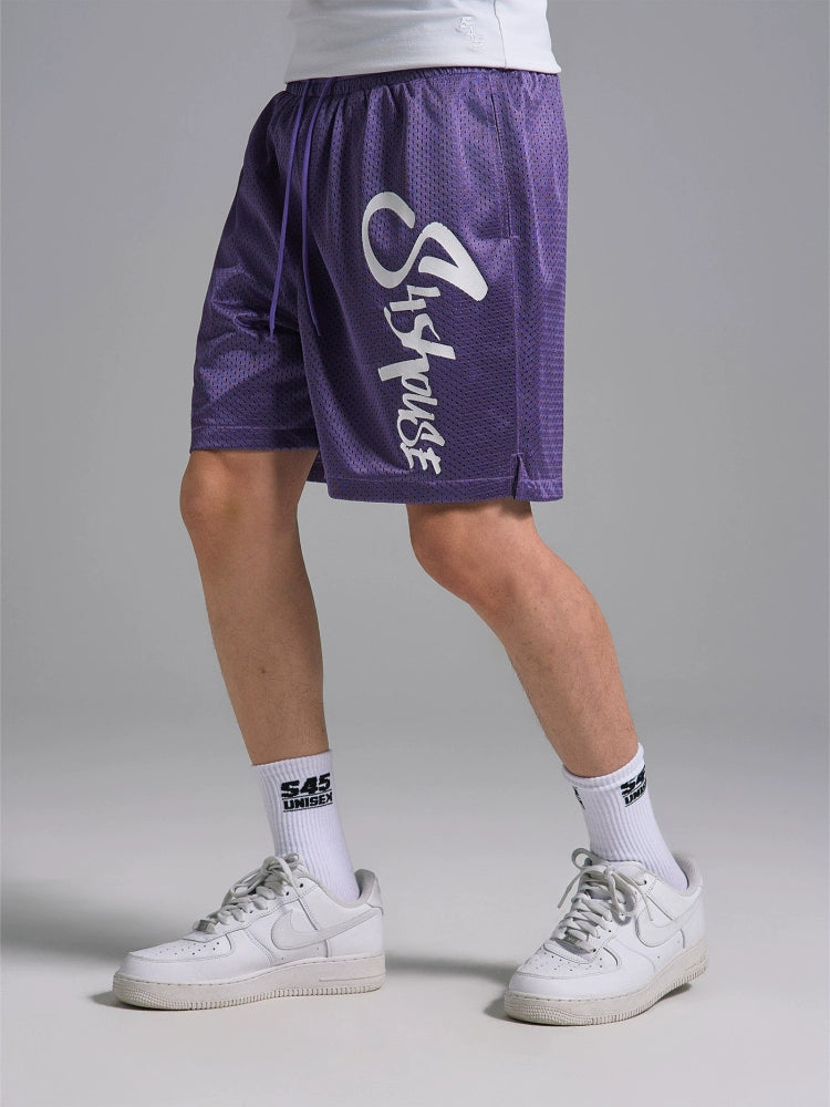 S45 Mesh Logo Print Basketball Shorts | Face 3 Face