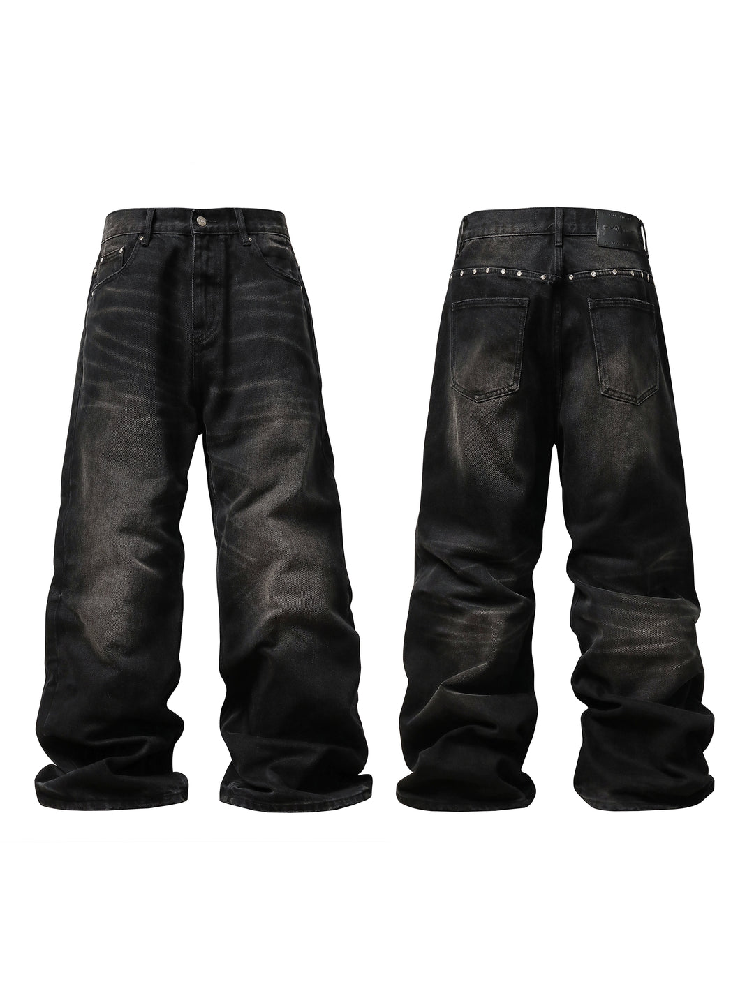 KARMANISTIC Diamond Studded Washed Wide Leg Jeans | Face 3 Face