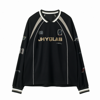 JHYQ Letter Printing Sports Long Sleeved Jersey Tee | Face 3 Face