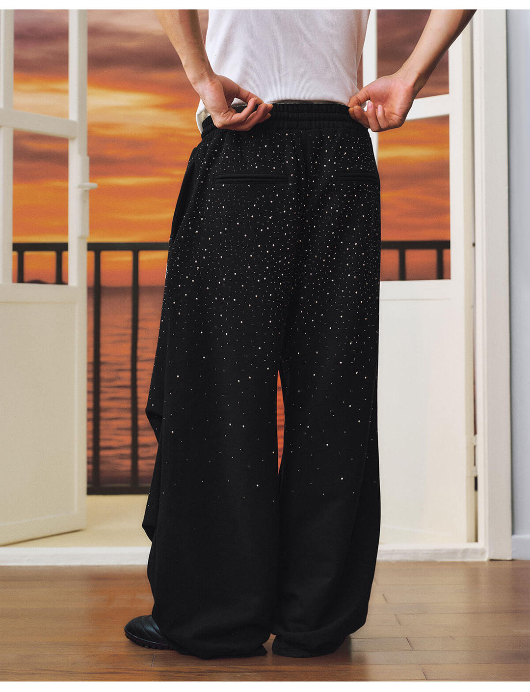 MEDM Starry Sky Rhinestone Baggy Sweatpants | Face 3 Face