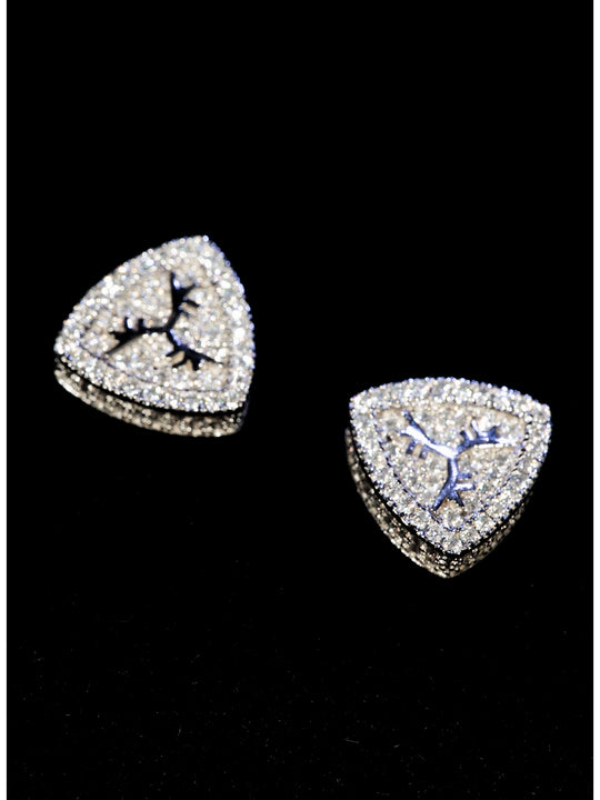 TGFCLUB Logo Moissanite Sterling Silver Earrings | Face 3 Face