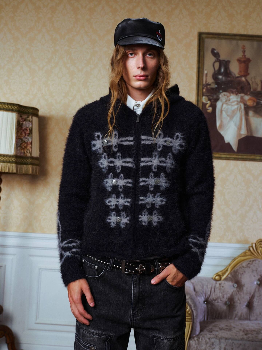 YADcrew Napoleon Mohair Zip Up Hoodie | Face 3 Face