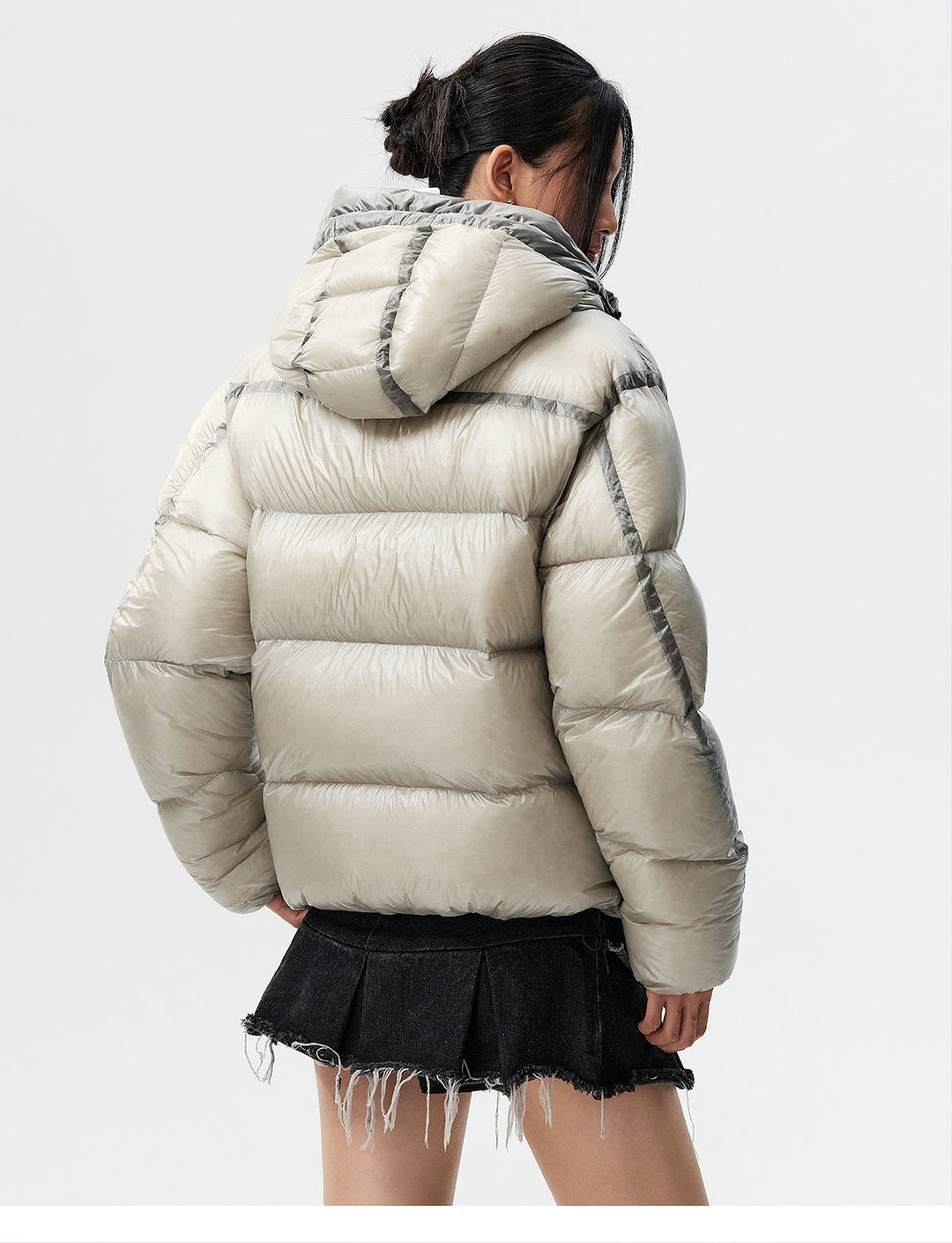 MEDM Hooded Sheer Down Jacket | Face 3 Face
