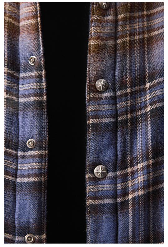 Remedy Gradient Plaid Quilted Lined Shirt Jacket | Face 3 Face