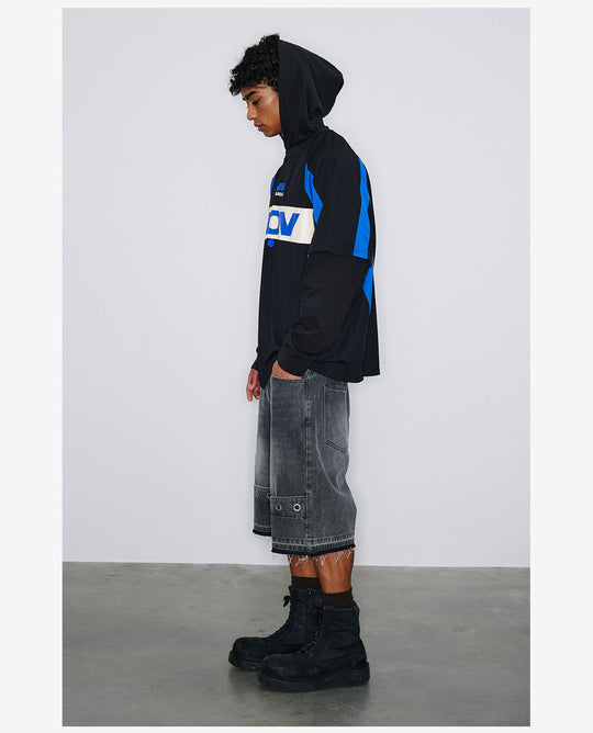 NOVACAM Soccer Jersey-Style Fake Two-Piece Hoodie | Face 3 Face