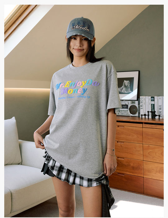 MEDM Multicolor Terry Embroidery Tee | Face 3 Face