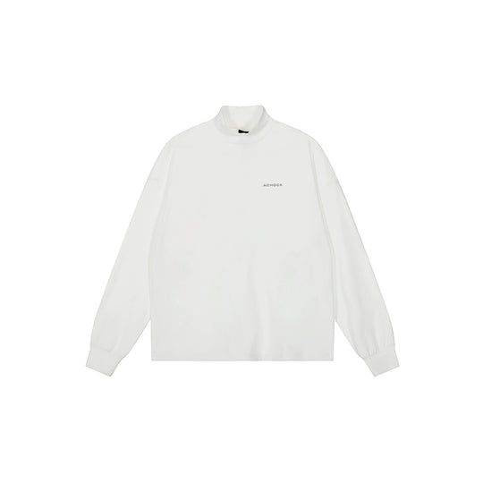Achock Half High Neck Basic Logo Long Sleeve Tee | Face 3 Face