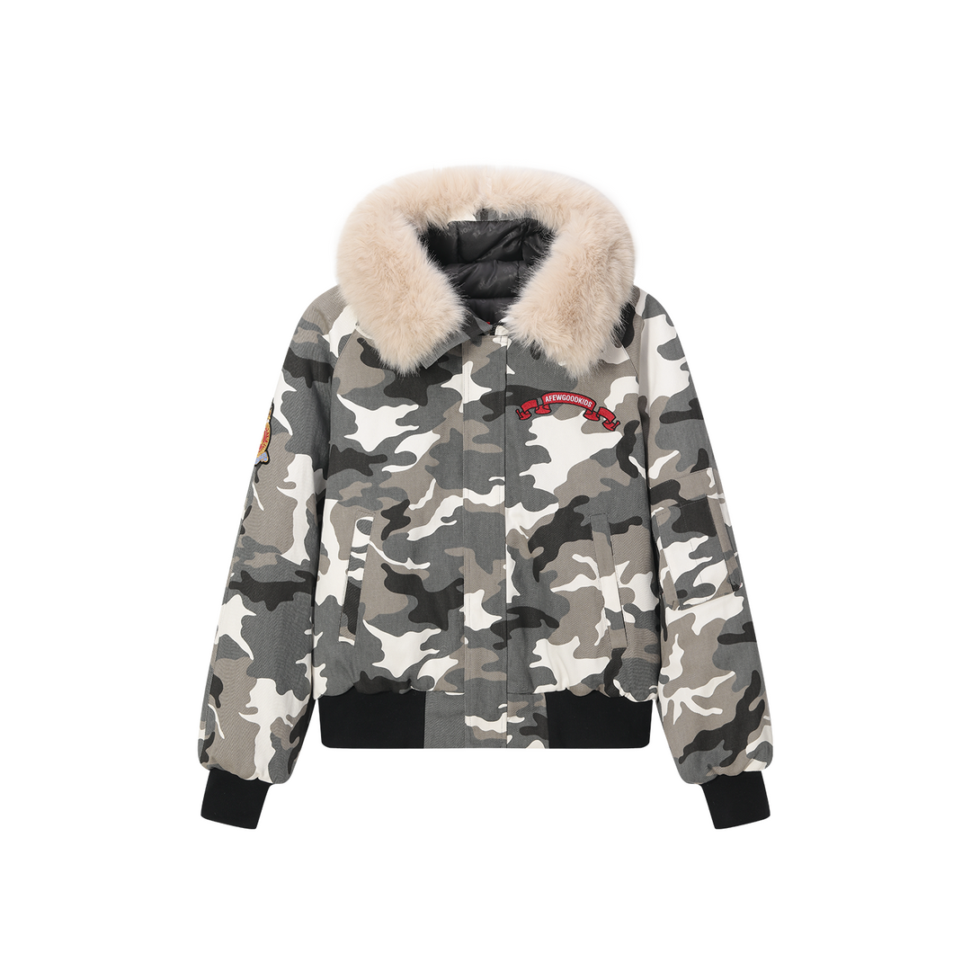 AFGK Fur Hooded Camouflage Military Jacket | Face 3 Face