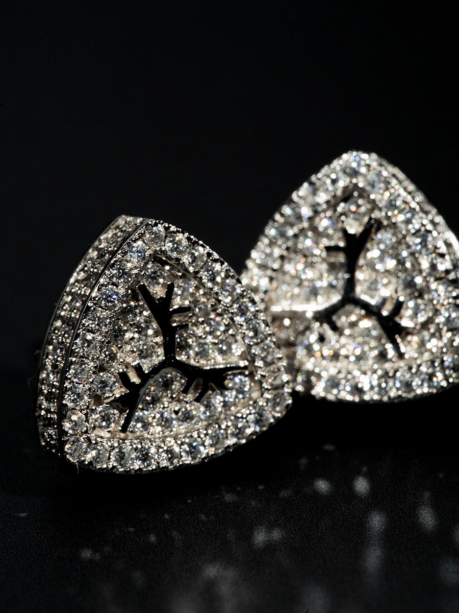 TGFCLUB Logo Moissanite Sterling Silver Earrings | Face 3 Face